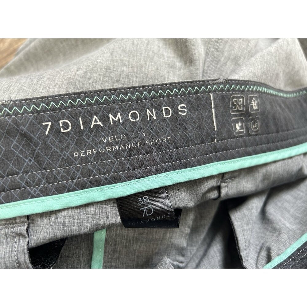 7 Diamonds Velocity Performance Shorts Size 38 Gr… - image 5